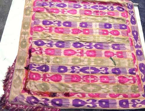 Suzani,silk on cotton,ikat,ca.100 years old,ca.187x182cm