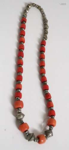 Necklace with corals and silvered elements, probably Near Ea...