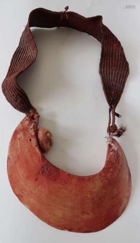 Chief necklace from Papua New Guinea,dyed shell on a wide cl...