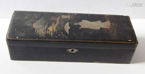 Rectangular lacquer box,slightly damaged,probably Japan arou...