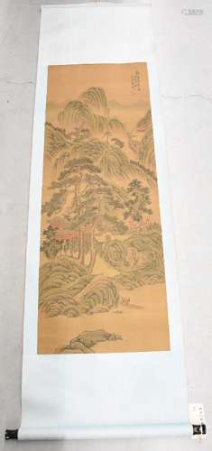 Scroll painting "Romantic landscape",signed,ca.118...
