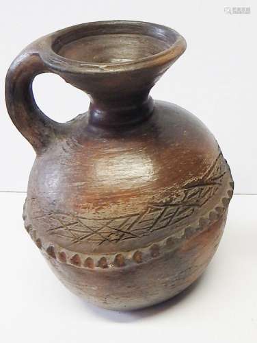 Clay jug with handle,Nigeria,height 21cm,2nd half 20th centu...