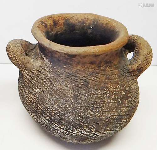 Clay jug with handle,Nigeria,height 14cm,2nd half 20th centu...