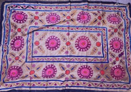 Suzani(needlework/embroidery),silk on cotton,traditional pat...
