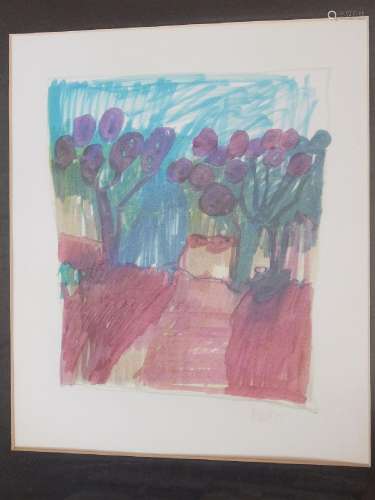 Karl Kaul (1934-2003) "Composition", color lithogr...