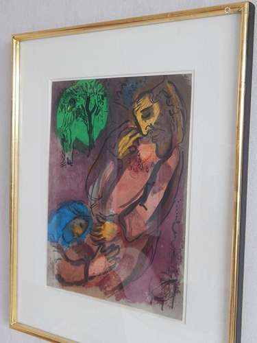 Marc Chagall (1887-1985) "David and Absalmon",colo...