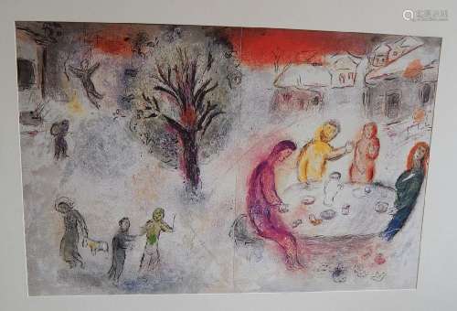 Marc Chagall (1887-1985) "Daphne & Chloé-The meal o...