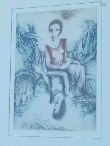 B.Wagener "Untitled",Color etching,signed and insc...