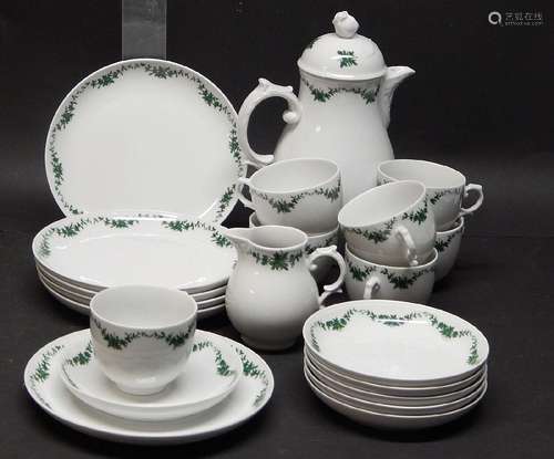 Coffee set for 6 persons without sugar bowl,Fürstenberg porc...