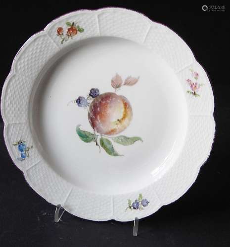 Flat fruit plate,Porcelain Royal Meissen,2nd choice,with abr...