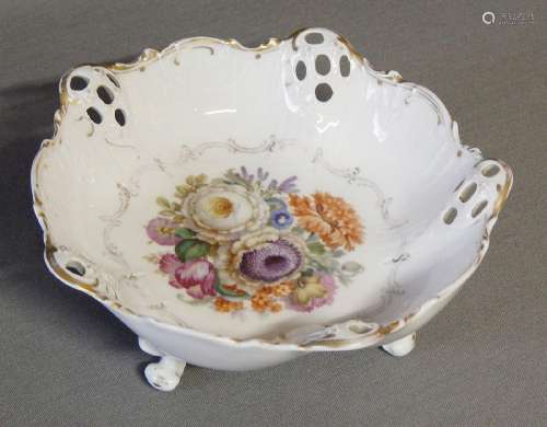 Foot bowl,Bavaria porcelain,floral painted,diameter ca.17cm