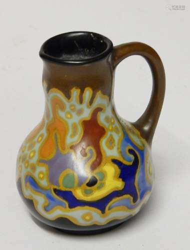 Small jug with handle,ceramic,bottom marked Gouda-Nancy 129,...