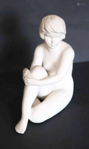 "Sitting woman nude",porcelain Goebel,height ca.14...