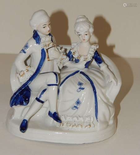 Porcelain figure "Baroque couple",unmarked,modern,...