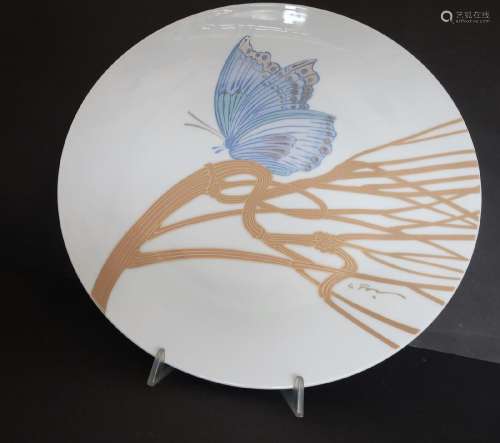 Rosenthal porcelain plate with butterfly decor,Studio Line,d...