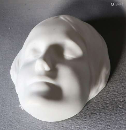 Femini death mask,bisquit porcelain,marked and numbered on t...