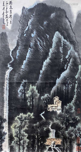 李可染 雨过泉声急 立轴