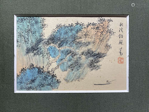 溥儒 山水小品 镜片