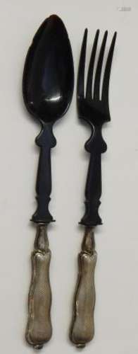 Salad servers with wooden spoons