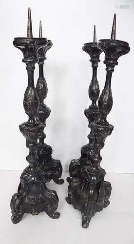 Mixed lot 4 altar candlesticks