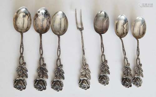 6 coffee spoons and 1 fork