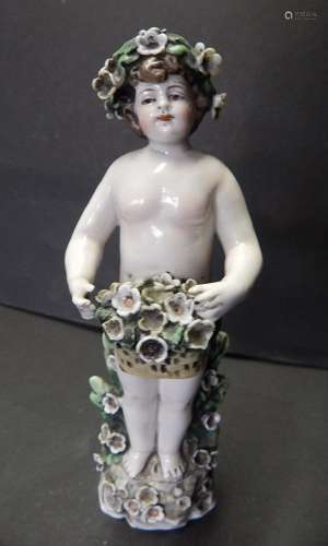 Figural porcelain "flower child",bottom side N mar...