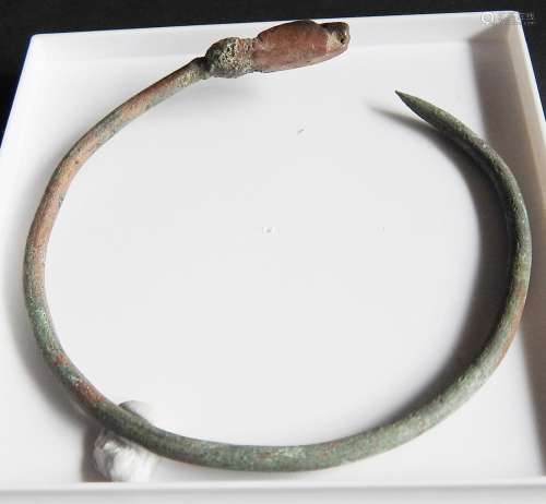 Roman bangle with snake head