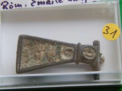 Roman enamel tongue brooch