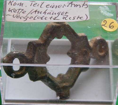 Part of a Roman chain of office/pendant with residual gildin...
