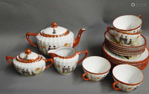 Tea set for 4 persons complete