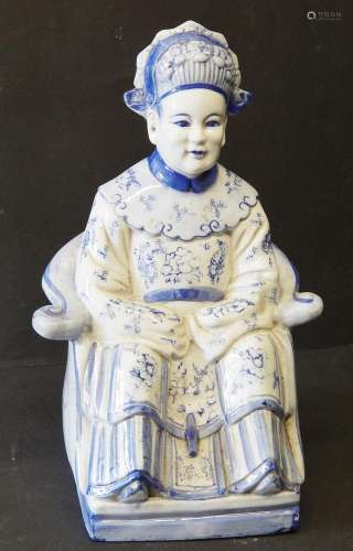 Porcelain figure "Sitting ruler",faience,20th cent...