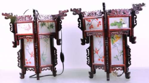 Pair of chinese ceiling lamps