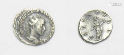 Modern restrike of a silver Antonian of the Roman Emperor C....