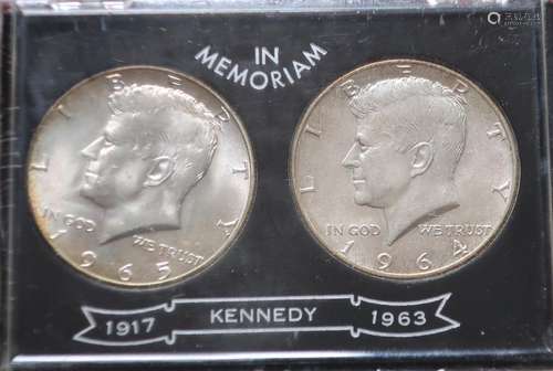 2 commemorative coins John F.Kennedy 1917-1963-In God We Tru...