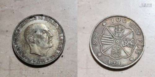 Coin "100 Pesetas-1966"