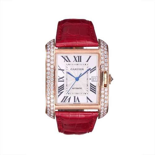 18K ROSE GOLD DIAMOND CARTIER TANK ANGLAISE LADY WRIST WATCH