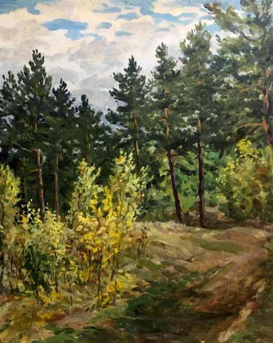 Oil double painting summer nature A. Cherkas