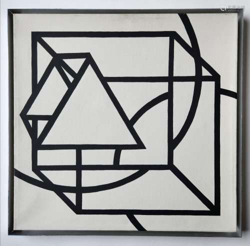 AL HELD 1928-2005 TITLE MO-T5 ACRYLIC PAINTING ON CANVAS ABS...