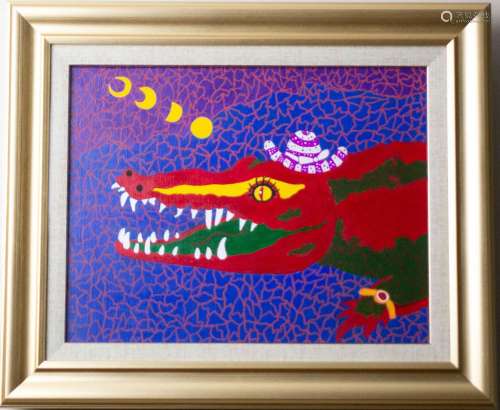 草間彌生布面油畫YAYOI KUSAMA OIL ON CANVAS MOONLIGHT ECLIPSE