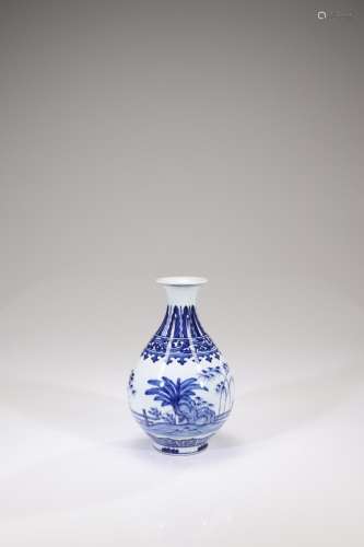 A BLUE AND WHITE PORCELAIN VASE, YUHUCHUNPING