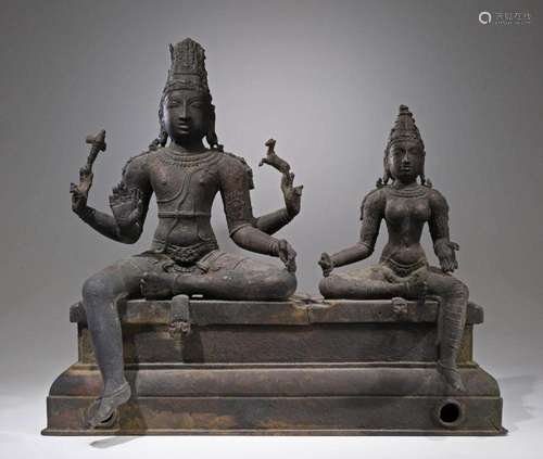 SHIVA AND PARVATI ON THRONE