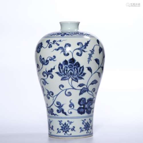 A BLUE AND WHITE 'LOTUS' MEIPING.MIMG DYNASTY