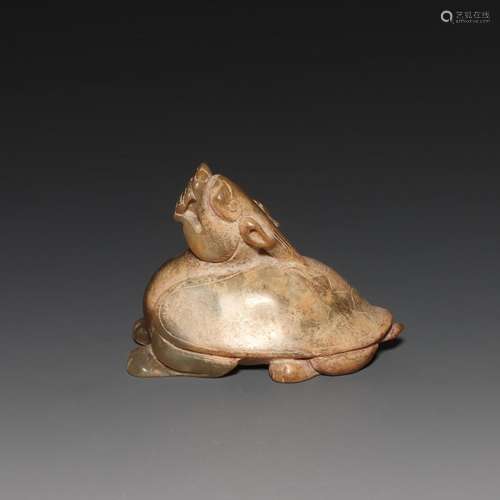 A CARVED JADE TURTLE.HAN DYNASTY