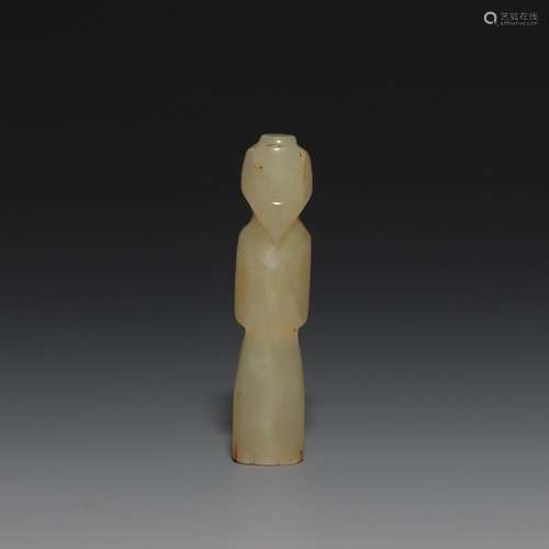 A CARVED JADE BEAUTY.HAN DYNASTY