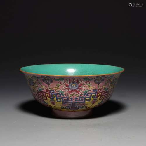 AN ENAMELLED BOWL.MARK OF YONGZHENG