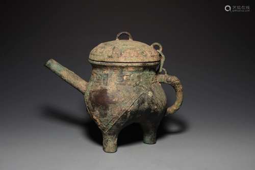 A BRONZE WINE VESSEL.WESTERN ZHOU