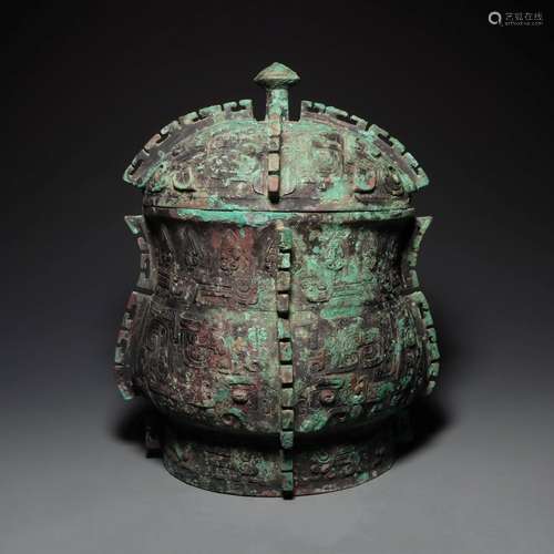 A BRONZE FOOD VESSEL.WESTERN ZHOU