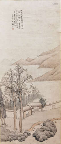 1835-1896 顾沄  临巨然图山水 设色纸本  立轴