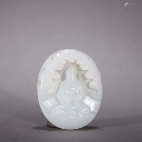 There is a Buddha pendant in the heart of Hetian jade seed m...