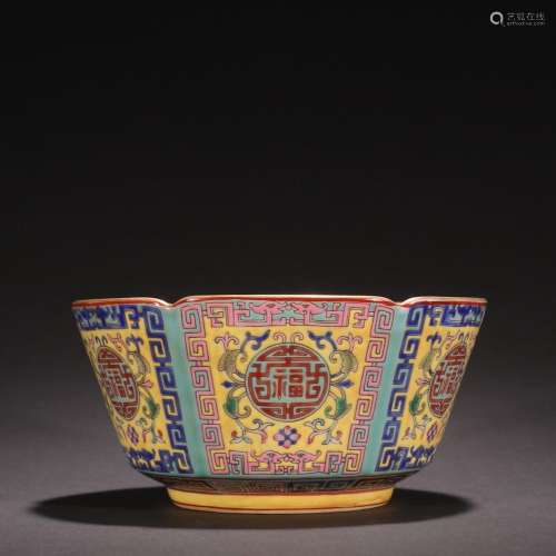 Enamel bowl of blessing and longevity